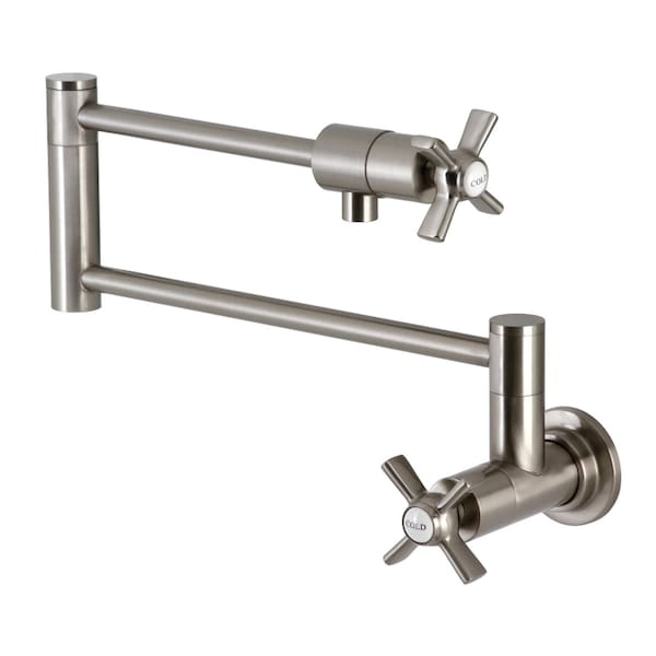 Kingston Brass KS4108ZX Wall Mount Pot Filler, Brushed Nickel KS4108ZX - main